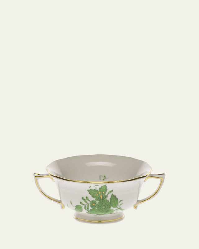 Chinese Bouquet Green Cream Soup Cup